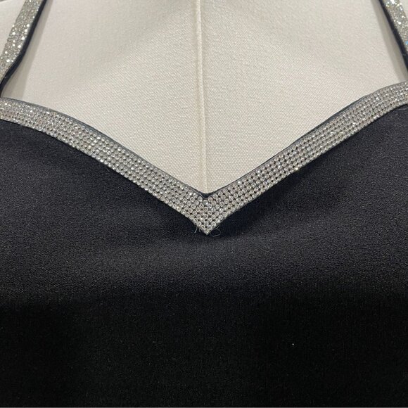 Sincerely Jules Black Rhinestone Crop Top Glam Coquette Party Holiday Baddie - Picture 6 of 9